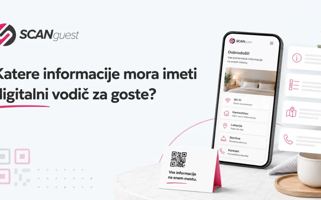 Katere informacije mora imeti digitalni vodič za goste?